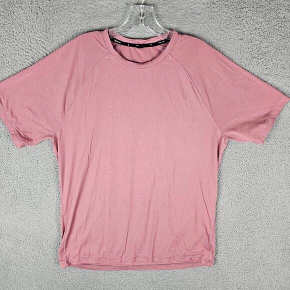Public Rec Tee Shirt Mens Large Mauve Pink Lightweight Athletic Stretch Crewneck